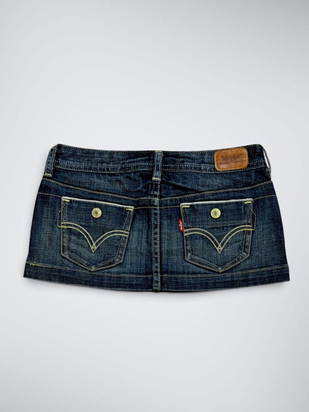 Vintage Levi’s Low Rise Denim Micro Mini Skirt Y2K Button Fly Cargo Pockets
